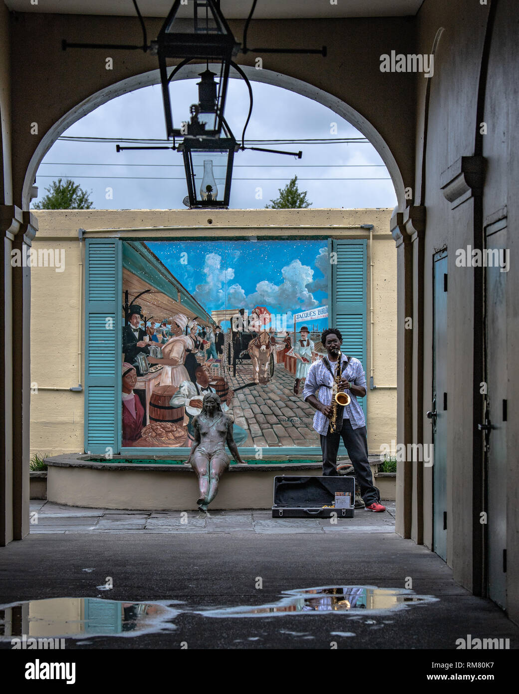 Gaukler spielen im Tor in New Orleans Stockfoto