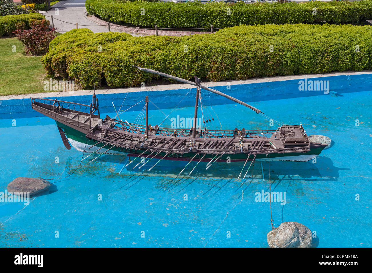 Türkei Istanbul April 18, 2018: Miniaturk Park in Istanbul, der größten Miniaturpark der Welt. ein Nachbau der historischen osmanischen Kombüse, Bastar Stockfoto