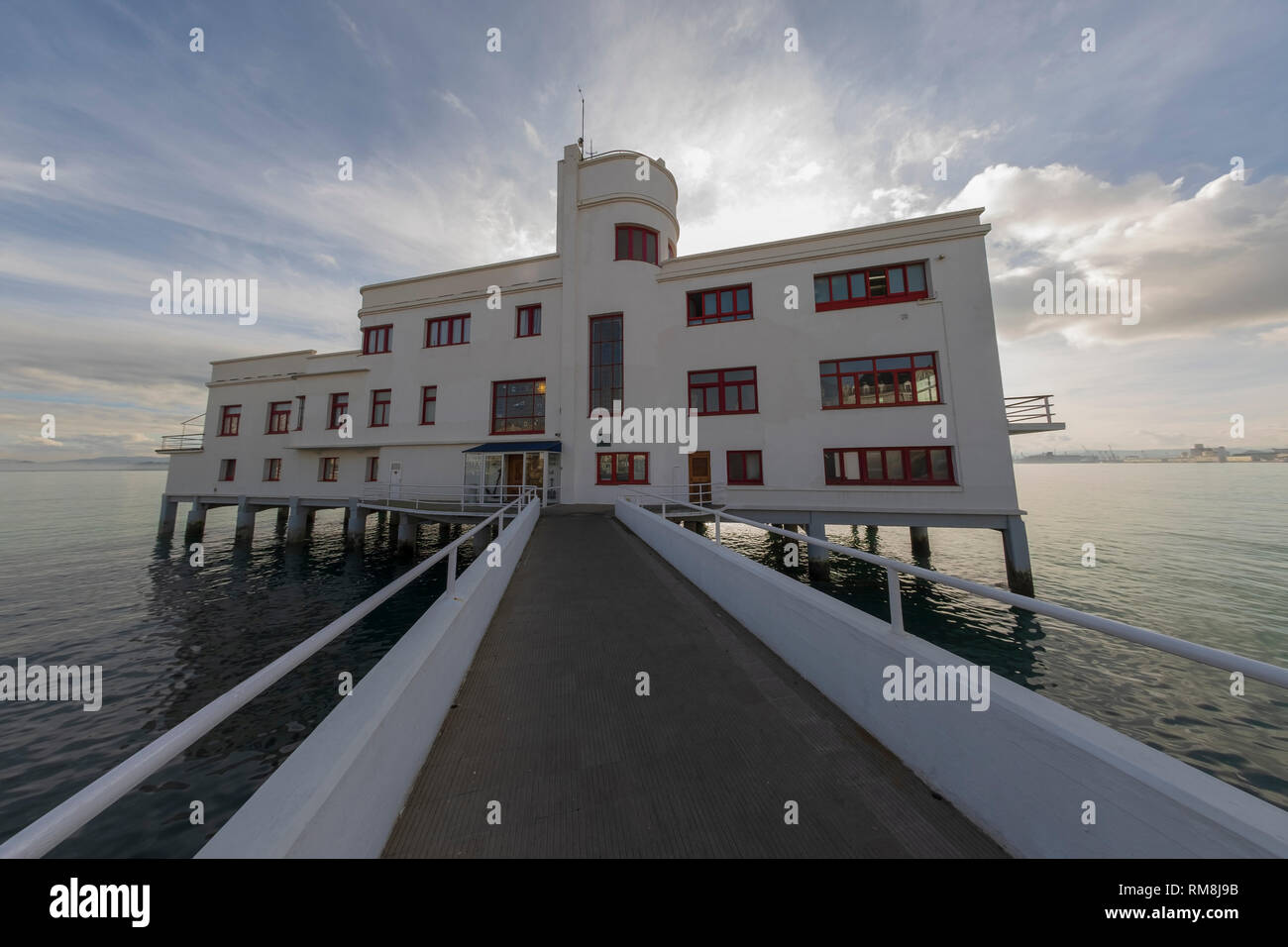 Real Club Maritimo, Santander Küste und den Golf von Biskaya. Kantabrien, Spanien. Europa Stockfoto