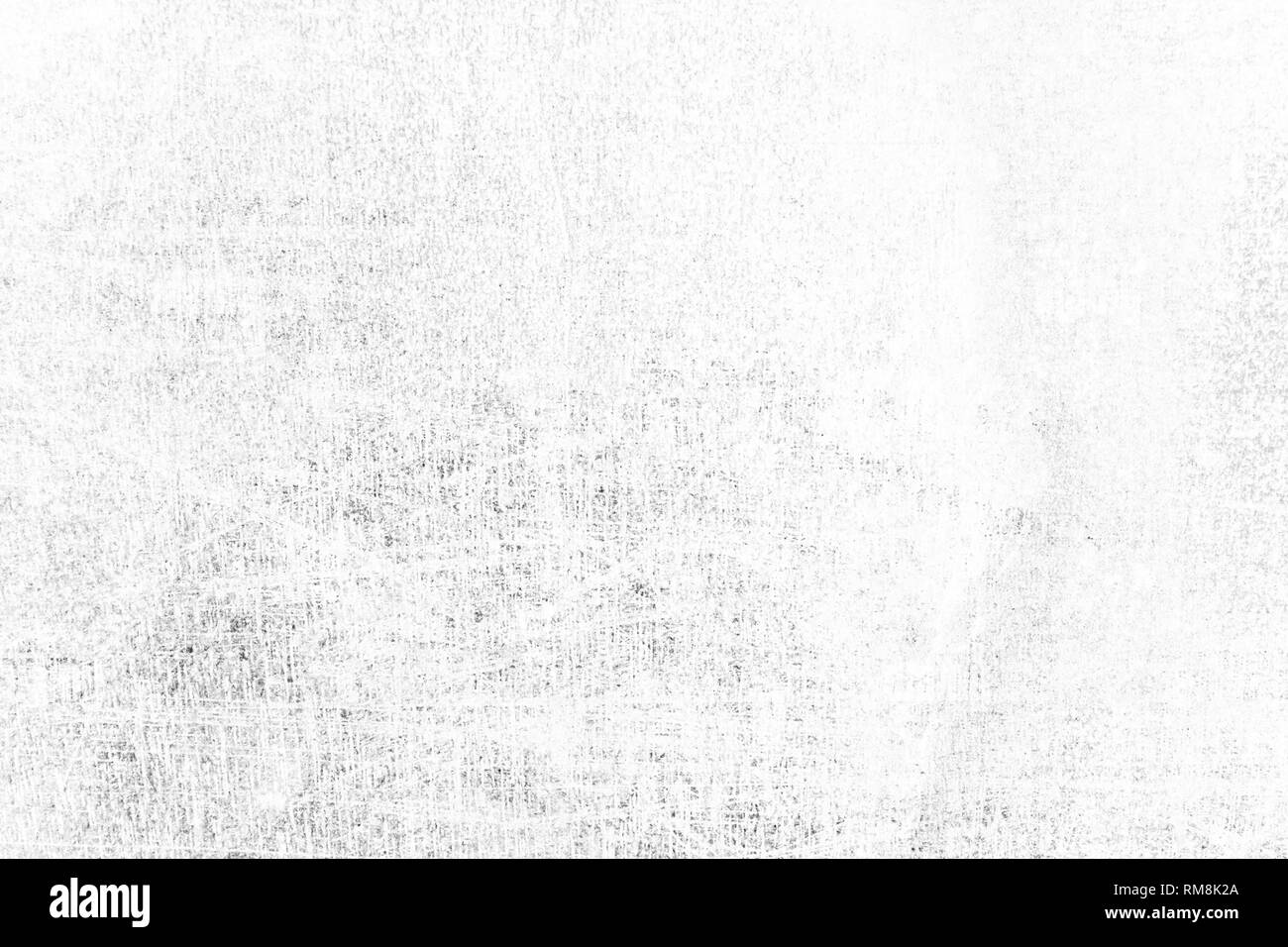 Textur aus schwarzen und weißen Linien, Kratzer, Flecken. Grunge Staub und Kratzer Hintergrund. Textur des Alten zerkratzt verschmutzte Oberfläche. Stockfoto