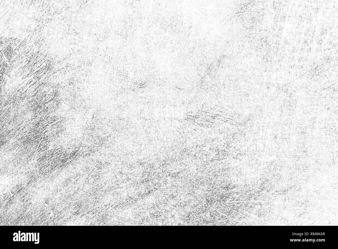 Textur aus schwarzen und weißen Linien, Kratzer, Flecken. Grunge Staub und Kratzer Hintergrund. Textur des Alten zerkratzt verschmutzte Oberfläche. Stockfoto