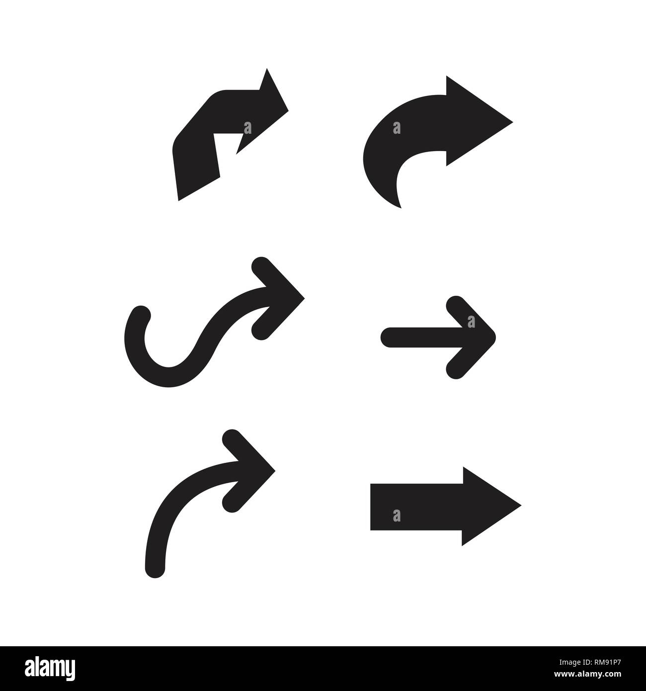 Sammlung von schwarz Vektor Pfeile. Pfeilsymbol. Pfeil Vektor icon. Pfeil. Pfeile vektor Sammlung Stock Vektor