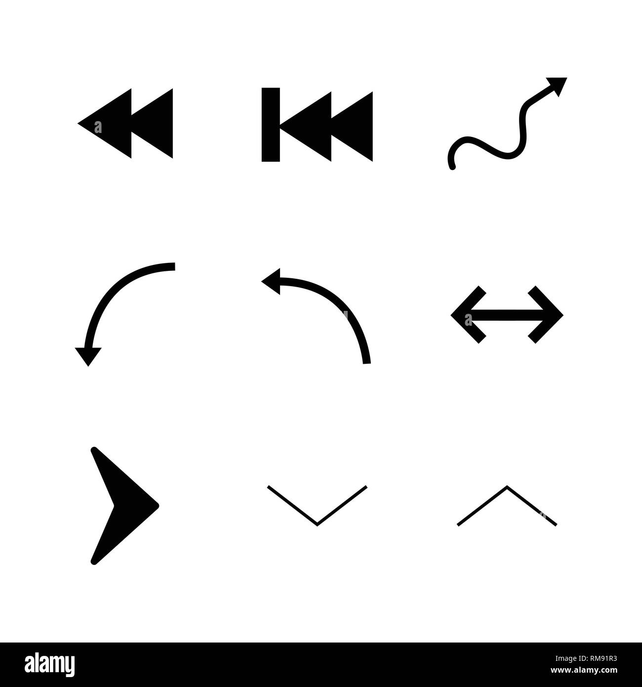 Sammlung von schwarz Vektor Pfeile. Pfeilsymbol. Pfeil Vektor icon. Pfeil. Pfeile vektor Sammlung Stock Vektor
