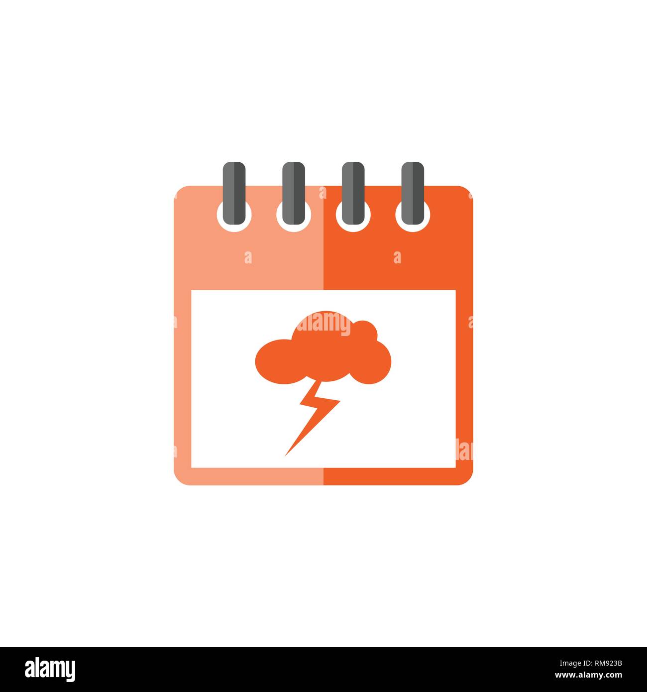 Thunder Cloud Symbol Kalender Vektor Stock Vektor