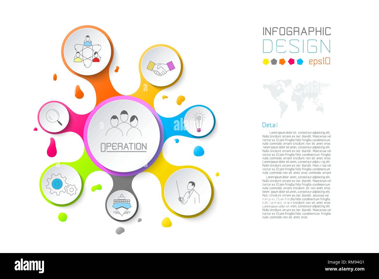 Business Wasser Tropfen labels Form Infografik. Stock Vektor