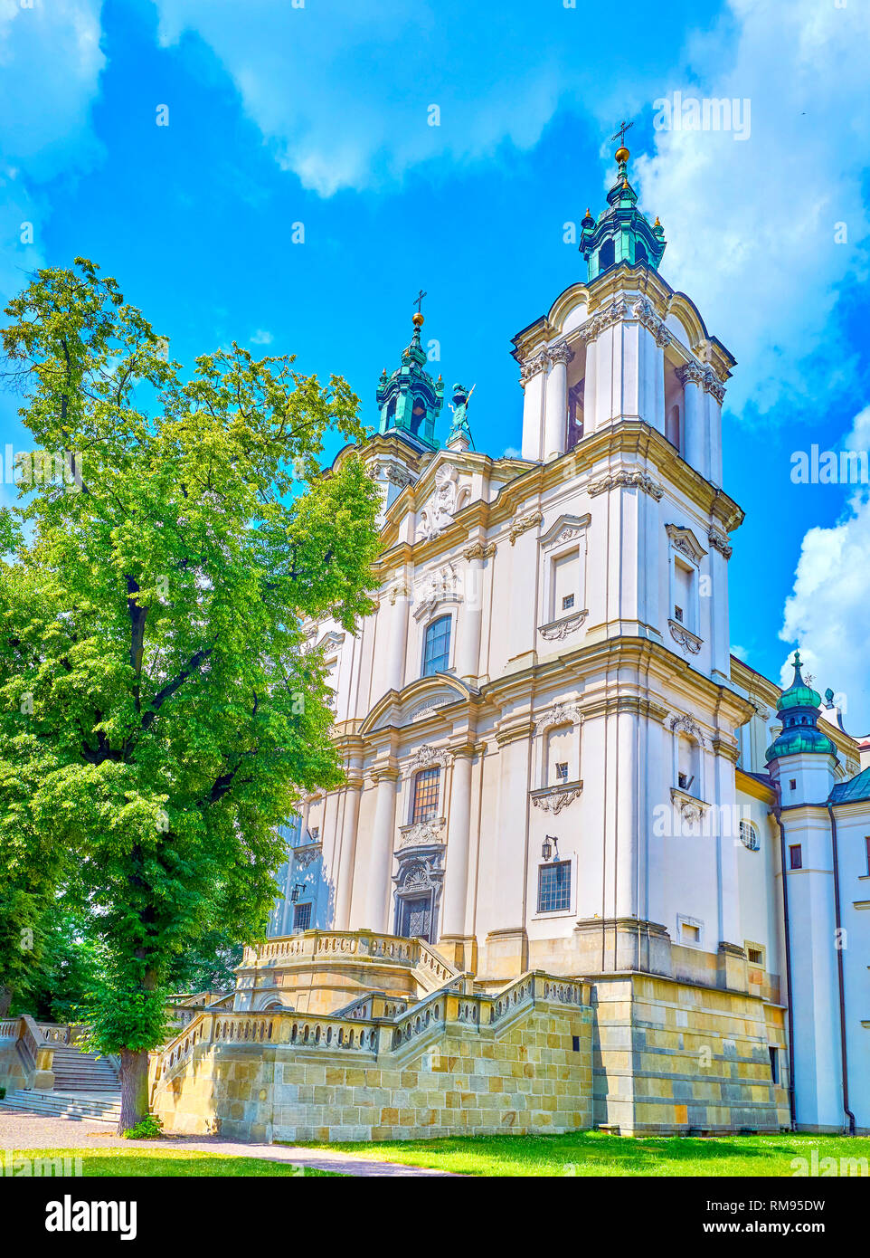 Die schöne St. Michael und St. Stanislaus Kirche (bei Skalka), ist eine der schönen polnischen Barock Stil in der Kirche Architektur, Krako Stockfoto