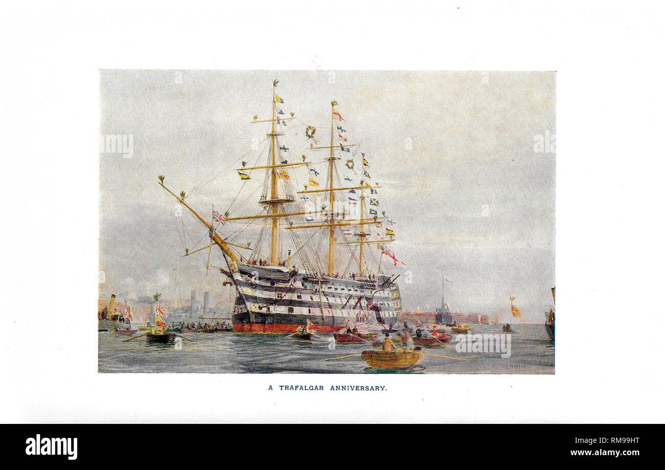 Trafalgar Jubiläum Abbildung "Die britische Kampf Flotte' Jane 1915 Stockfoto