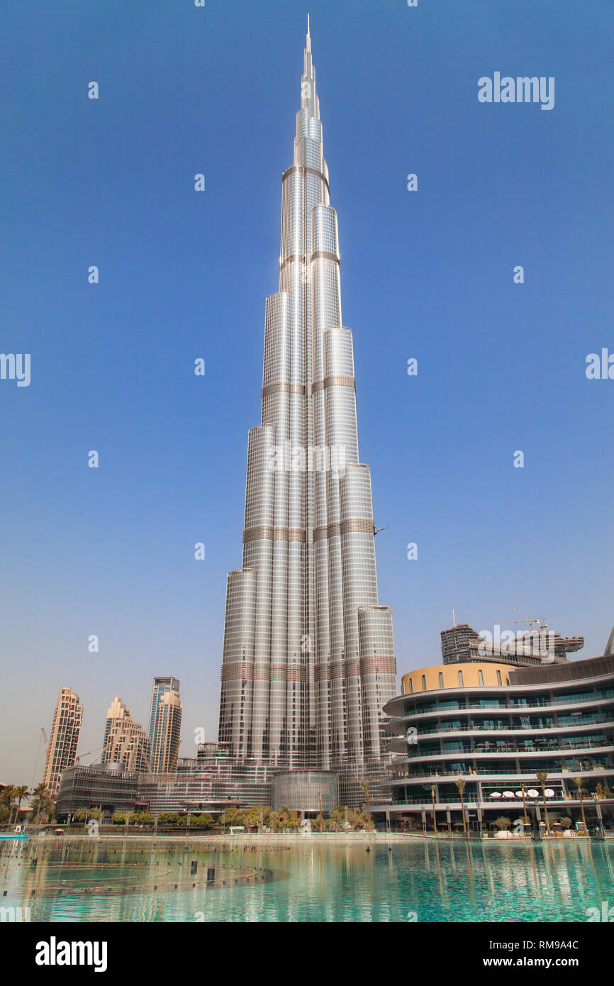 Burj Khalifa in Dubai, Vereinigte Arabische Emirate. Stockfoto