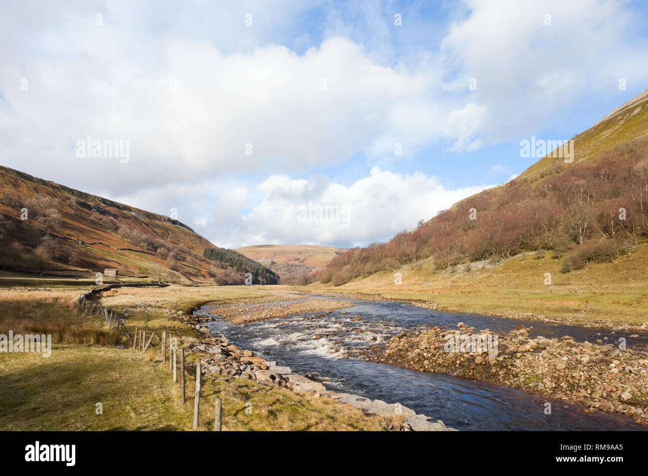 Der Fluss Swale in Swaledale in den Yorkshire Dales Stockfoto