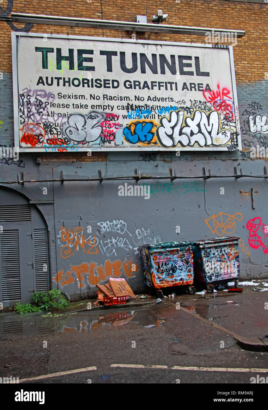 Der Tunnel, der befugt ist, Graffiti, Leake Straße, Waterloo, Lambeth, London, England, UK, SE1 7NN Stockfoto
