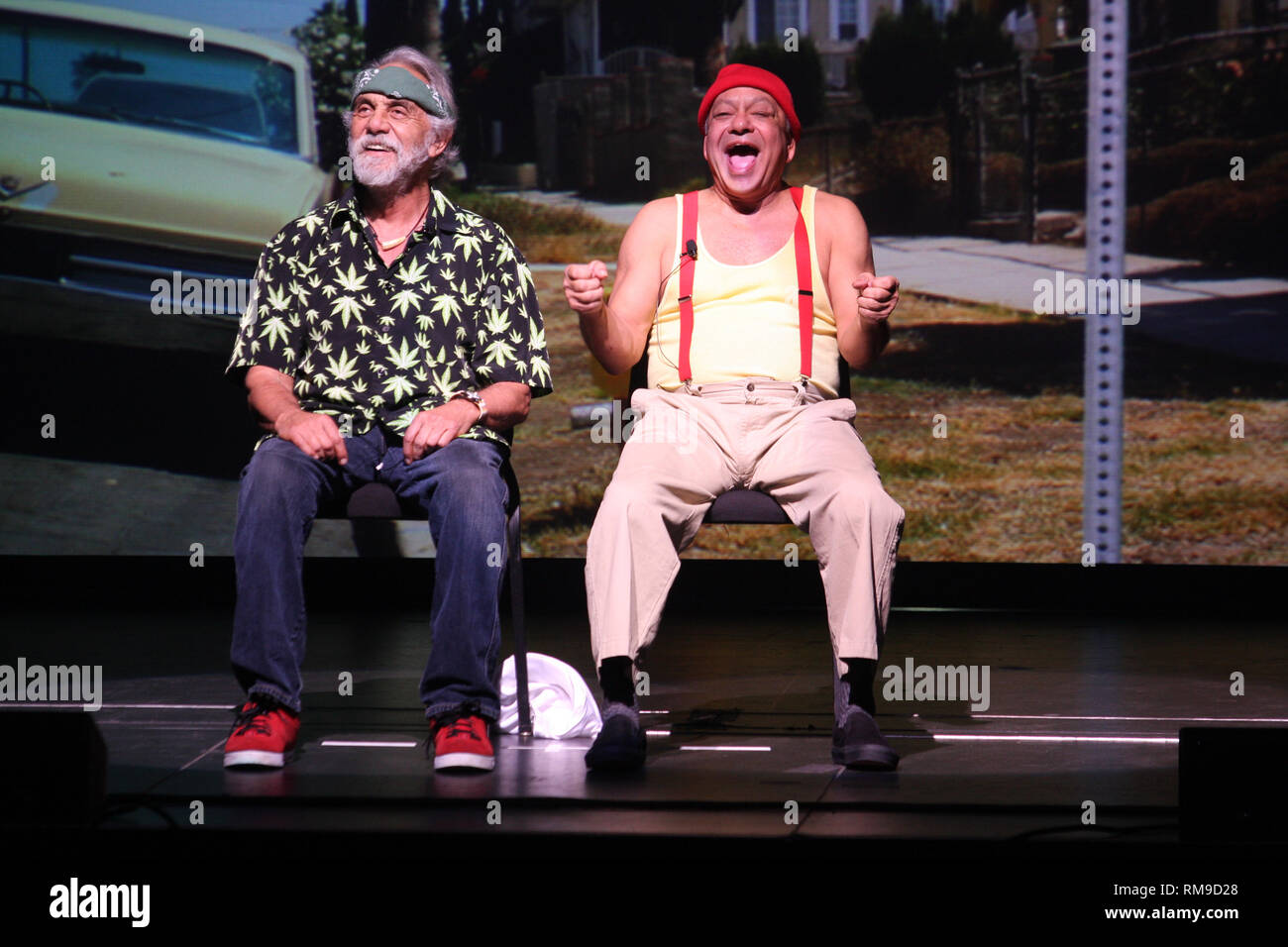 Die Comedy Duo Von Cheech Chong Bestehend Aus Richard Cheech Marin Tommy Chong Dargestellt Auf Der Buhne Wahrend Einer Live Konzert Aussehen Stockfotografie Alamy