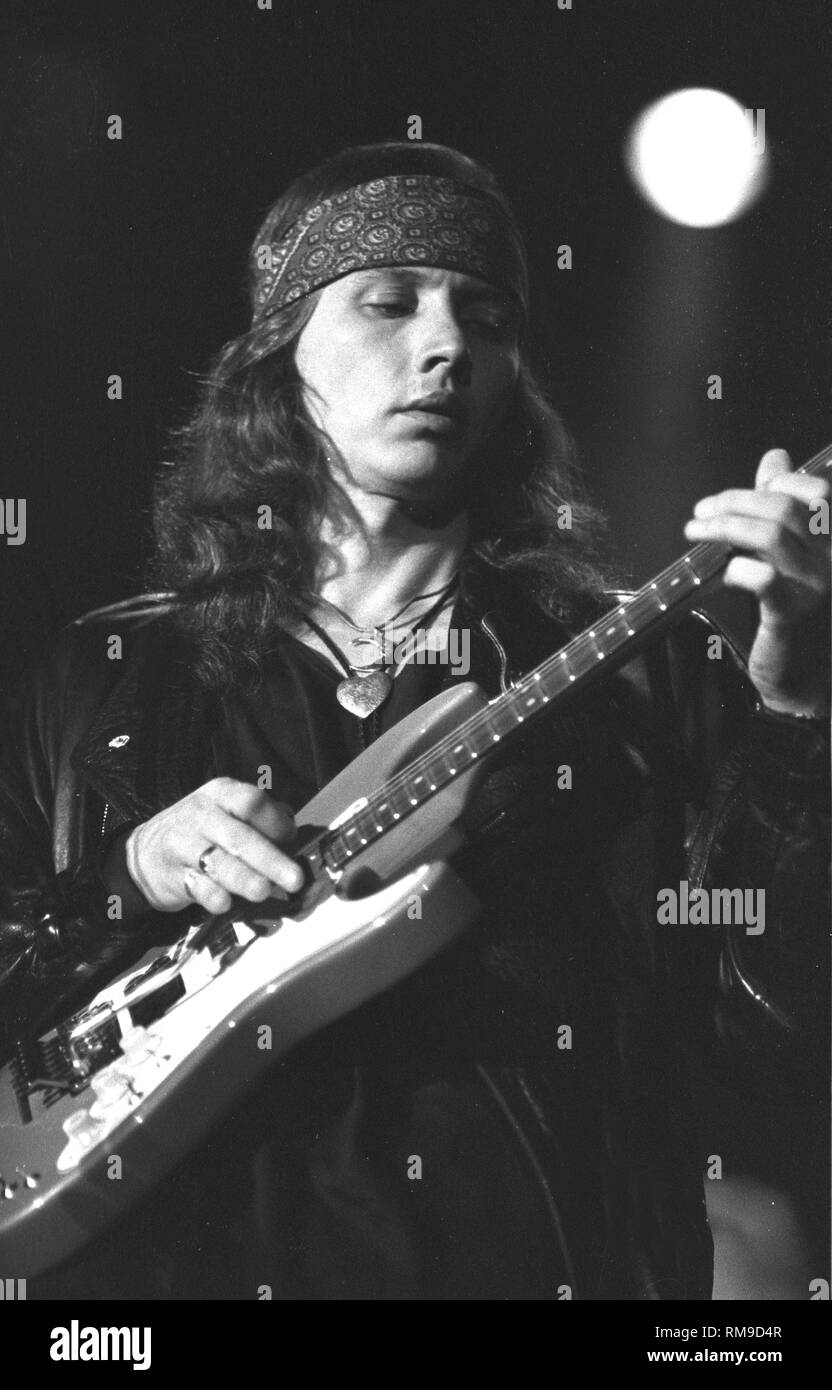 Der lead Gitarrist mit Chicago ist dargestellt auf der Bühne während einer "live"-Konzert aussehen. Stockfoto