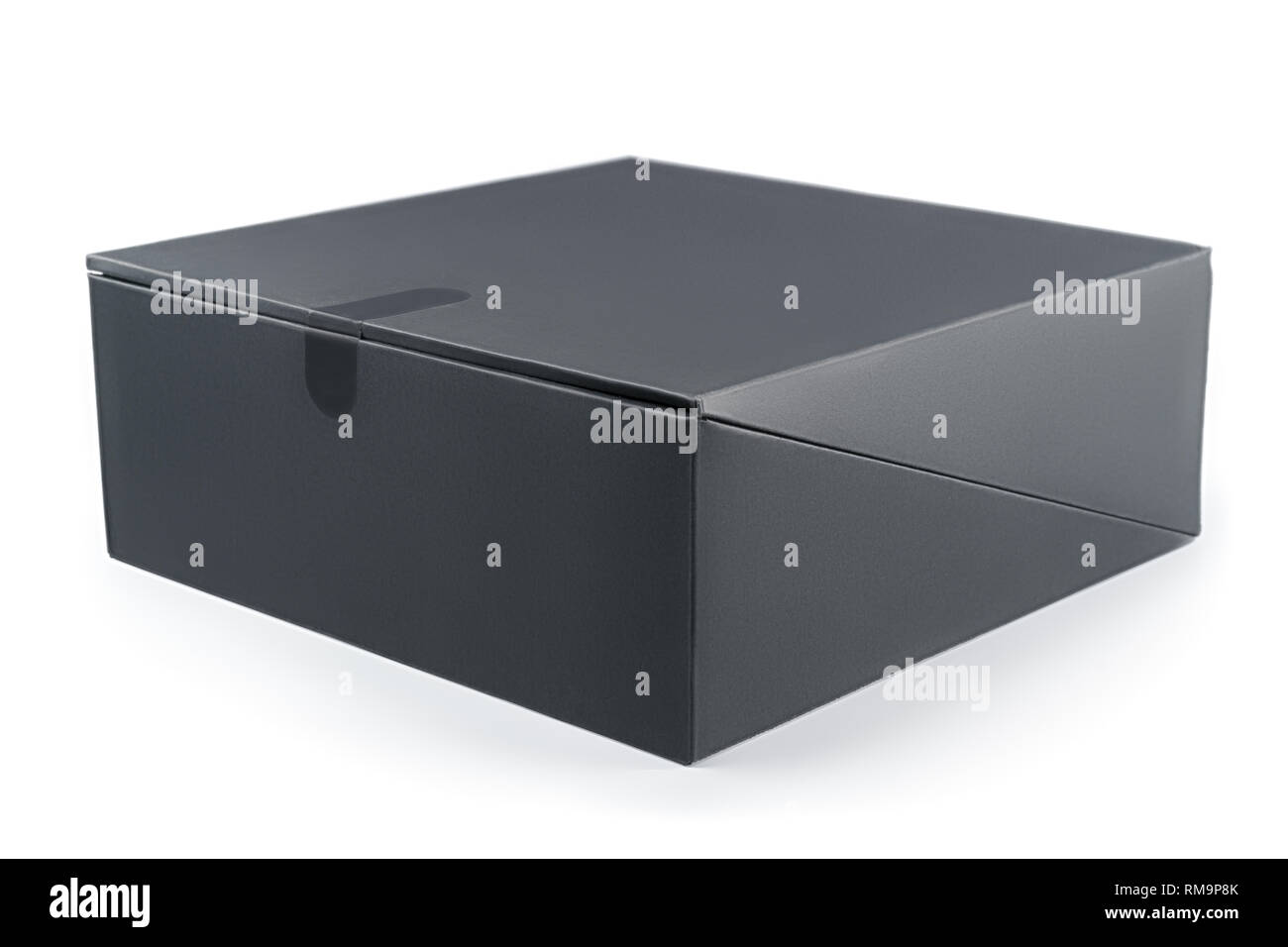 Große schwarze versiegelten Box Winkel betrachten. Auf weißen, Beschneidungspfade getrennt ausgewiesen Stockfoto