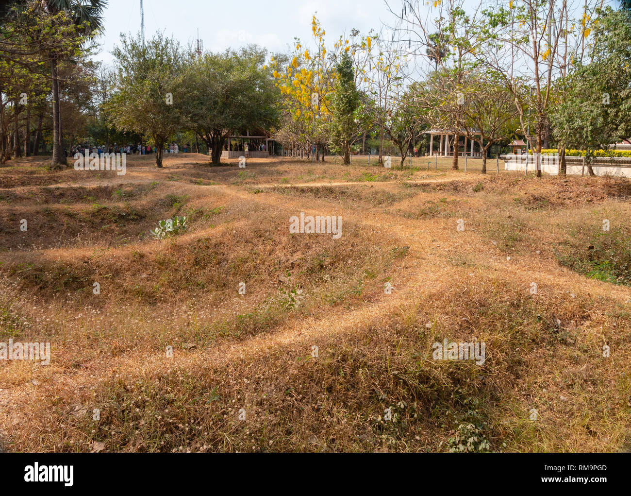 Massengräber auf die Killing Fields, Choeung Ek, Phnom Penh, Kambodscha, Asien Stockfoto