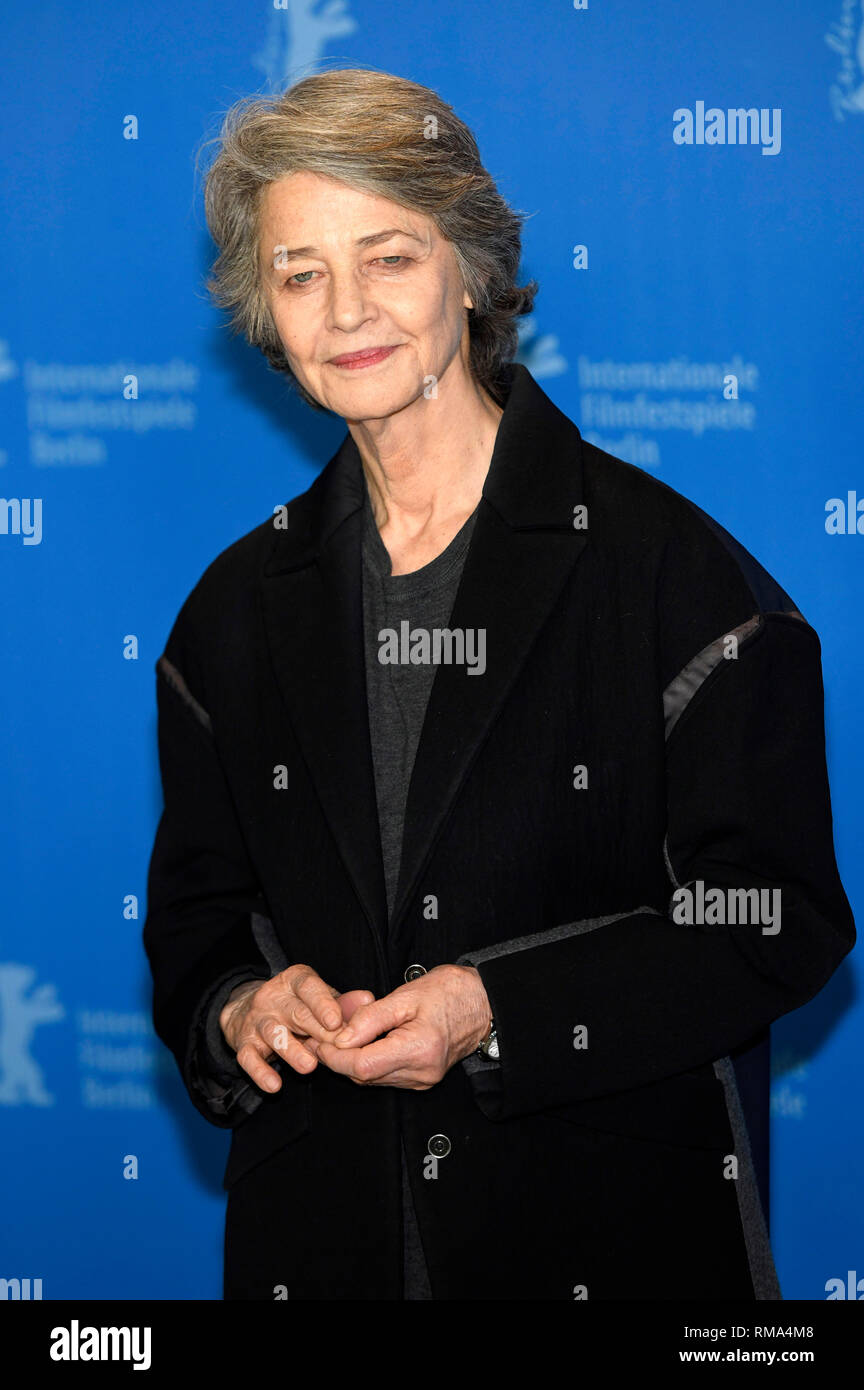 Berlin, Deutschland. 14 Feb, 2019. Charlotte Rampling während des Goldenen Ehrenbären Fotoshooting an der 69. Internationalen Filmfestspiele Berlin/Berlinale 2019 im Hotel Grand Hyatt am 14. Februar 2019 in Berlin, Deutschland. Credit: Geisler-Fotopress GmbH/Alamy leben Nachrichten Stockfoto