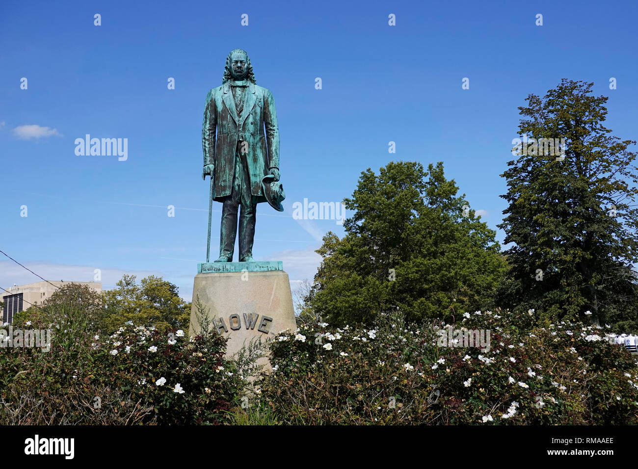 Elias Howe Statue in Bridgeport CT Stockfoto