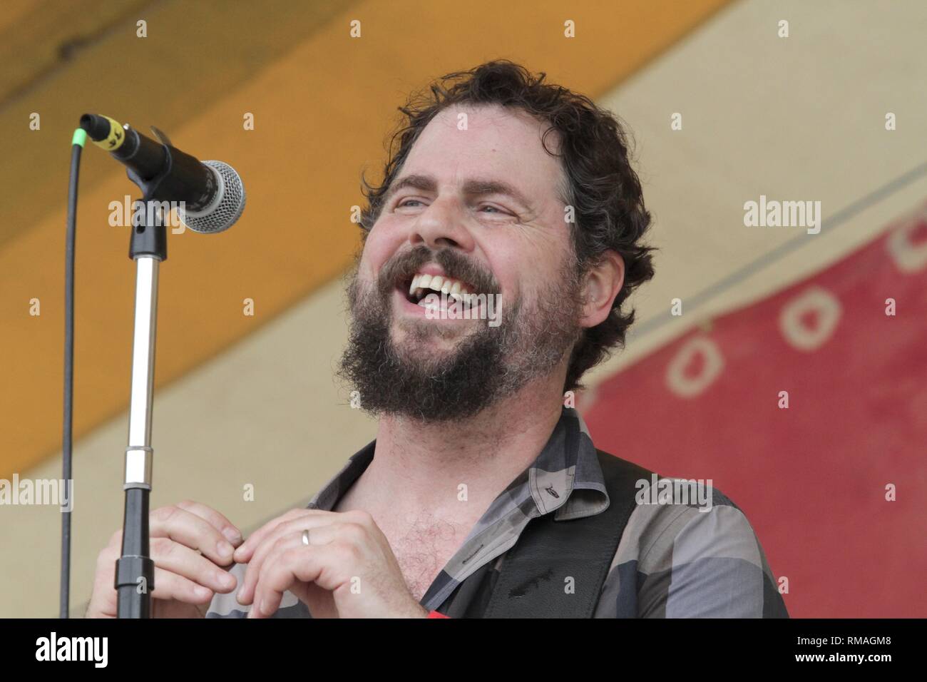 Sänger, Songwriter und Gitarrist Patterson Hood ist dargestellt auf der Bühne während einer "live"-Konzert Auftritt mit den Patterson Hood Band. Stockfoto