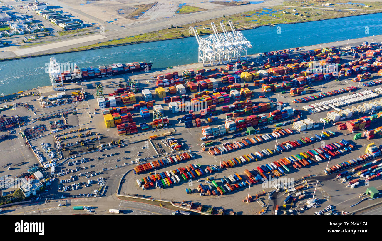 Der Hafen von Oakland, Kalifornien, USA Stockfoto