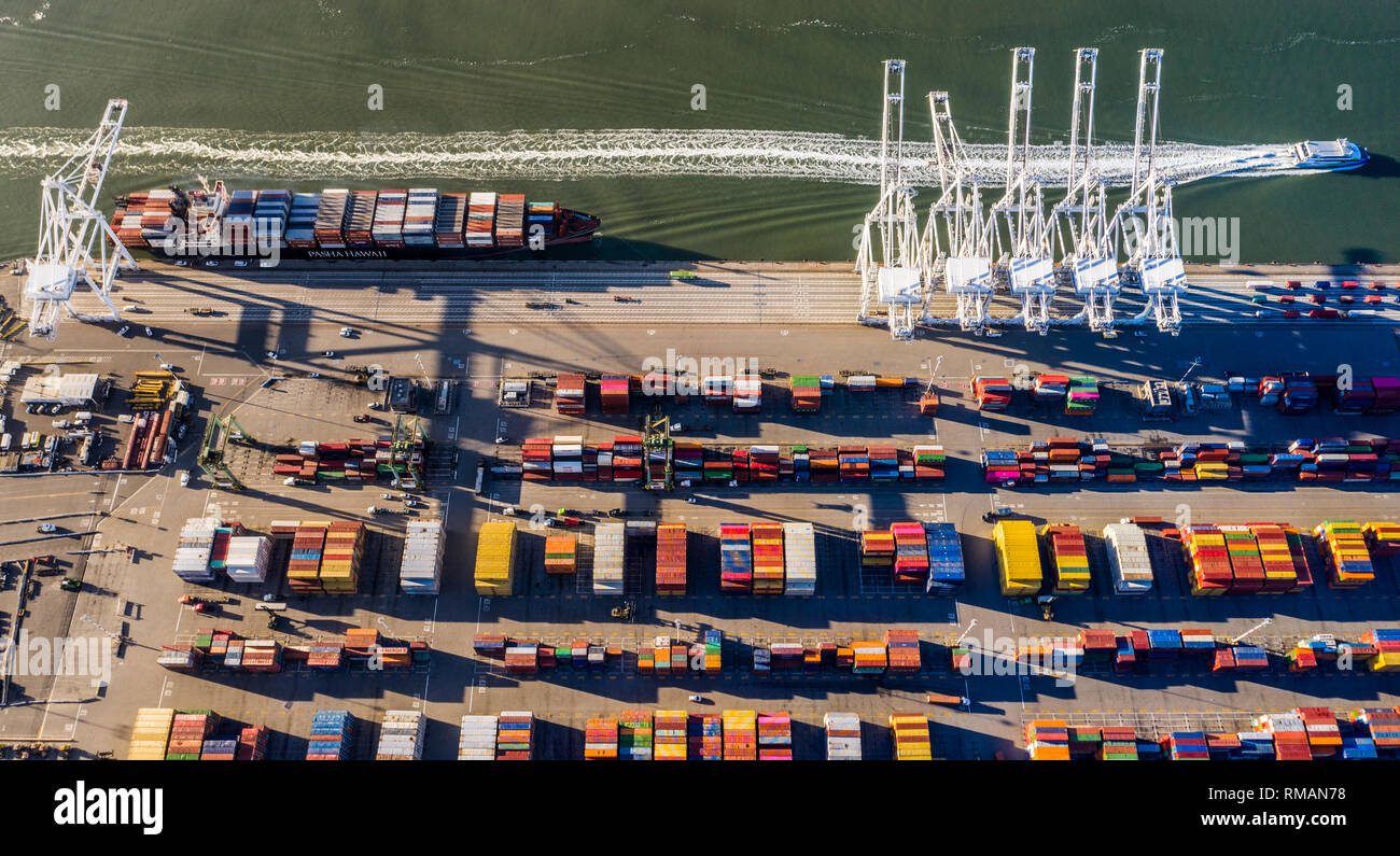 Der Hafen von Oakland, Kalifornien, USA Stockfoto