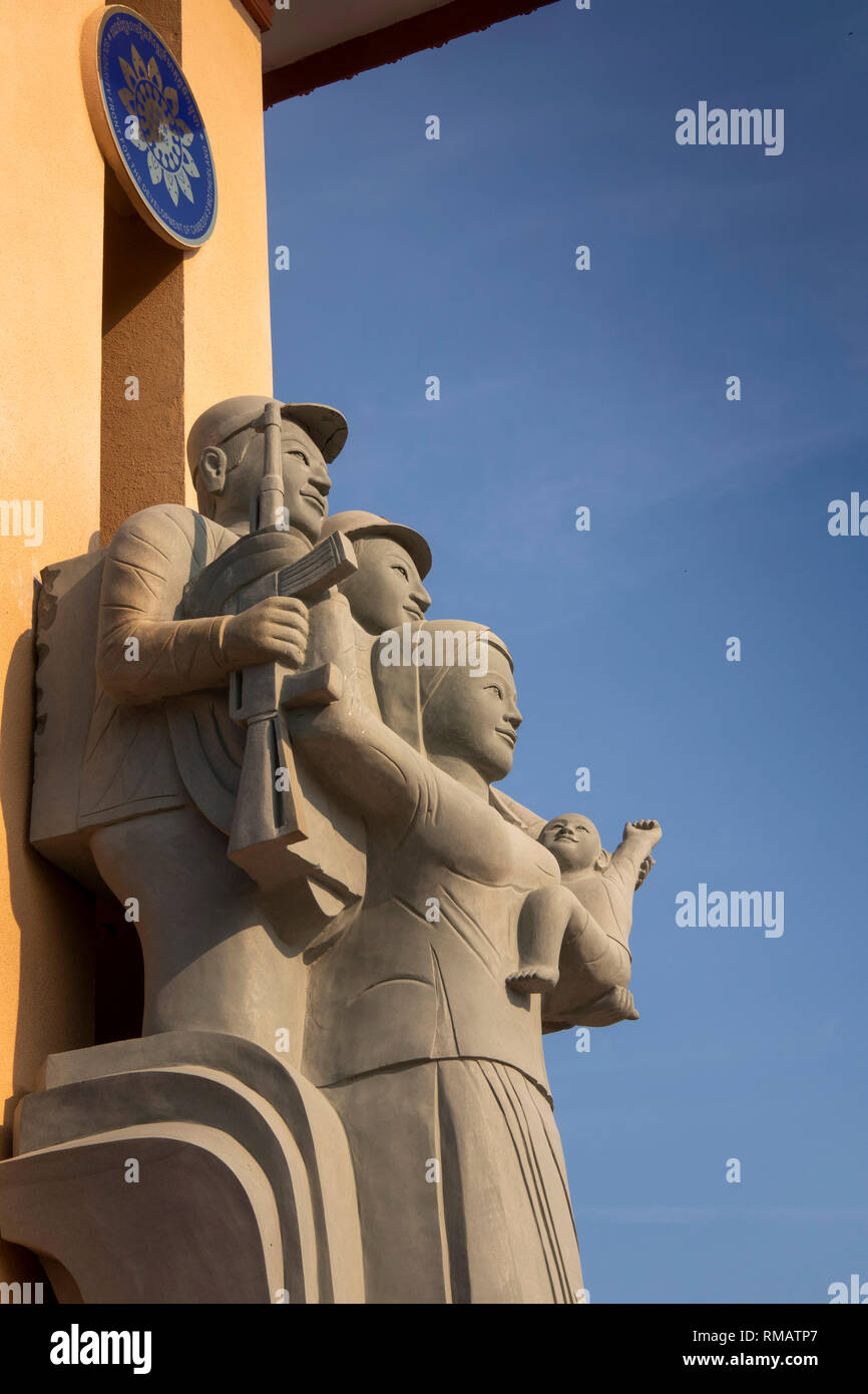 Kambodscha, Kampot, Kep, Vietnam Kambodscha Friendship Monument, Statuen Stockfoto