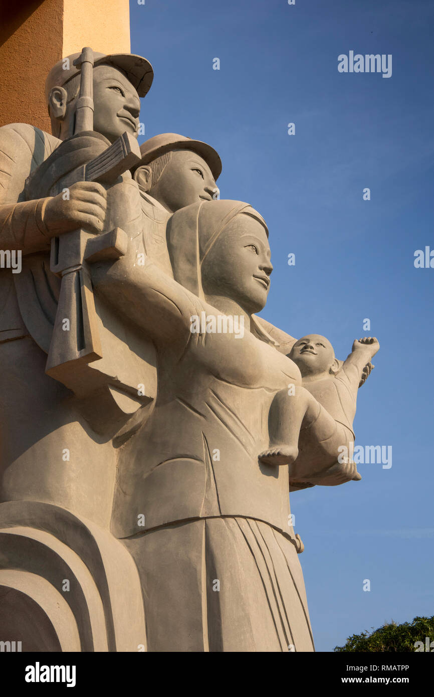 Kambodscha, Kampot, Kep, Vietnam Kambodscha Friendship Monument, Statuen Stockfoto