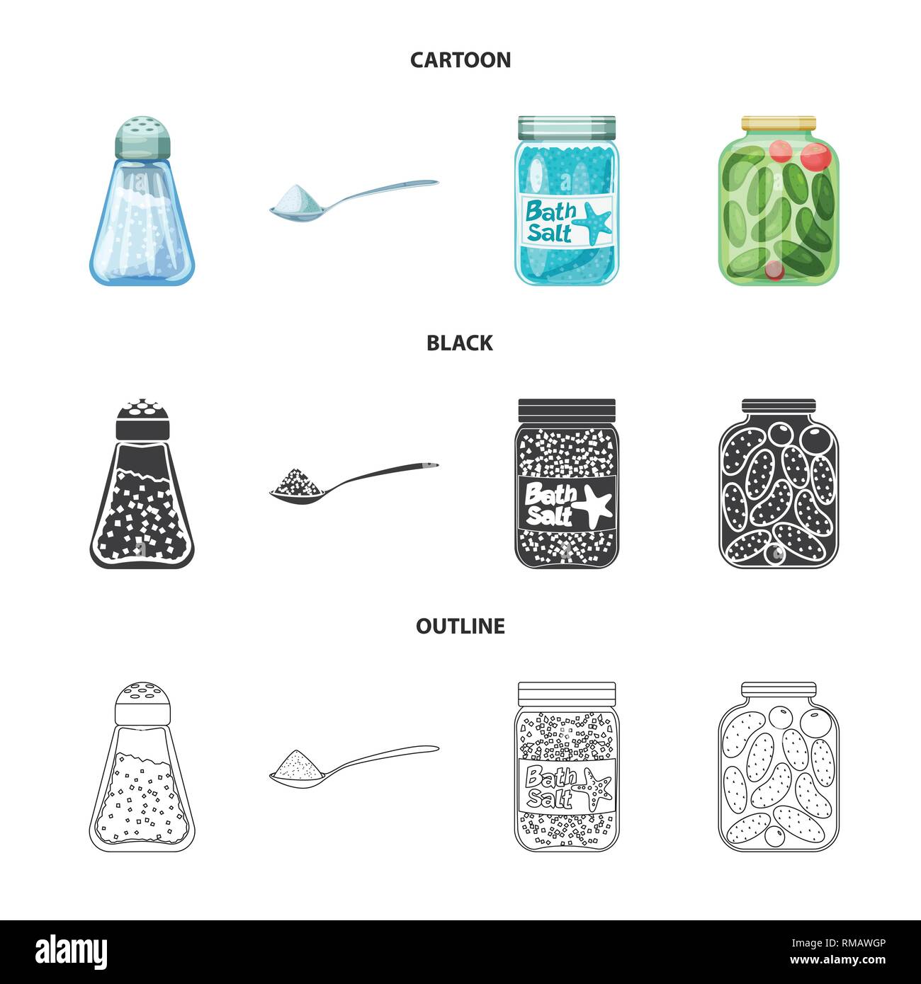 Salzfass, Löffel, Flaschen, Bank, Gewürze, salzig, Gurken, Handvoll, Badewanne, Glas, Hill, Wellness, Vintage, Pulver, Streuen, sauberes, weißes, Container, Getreide, Mehl, сafe, Snackbar, Restaurant, kochen, Meer, Natur, Backen, Salz, Nahrungsmittel-, Natrium-, Mineral, Raw, Küche, Set, Vector, Icon, Illustration, isoliert, Sammlung, Design, Element, Grafik, Vektor, Vektoren, Stock Vektor