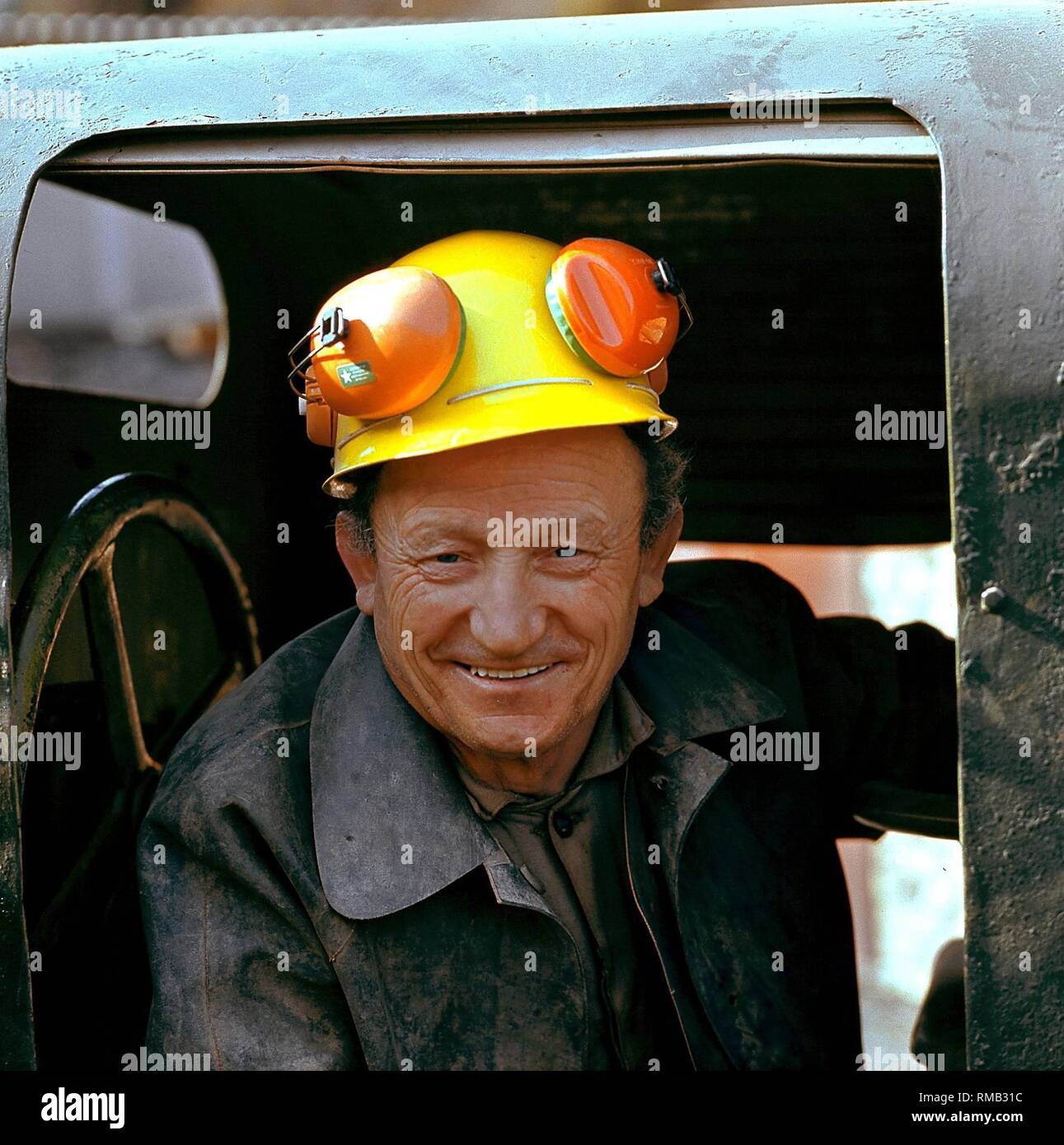 Arbeiter einer Mine in Thüringen. Stockfoto