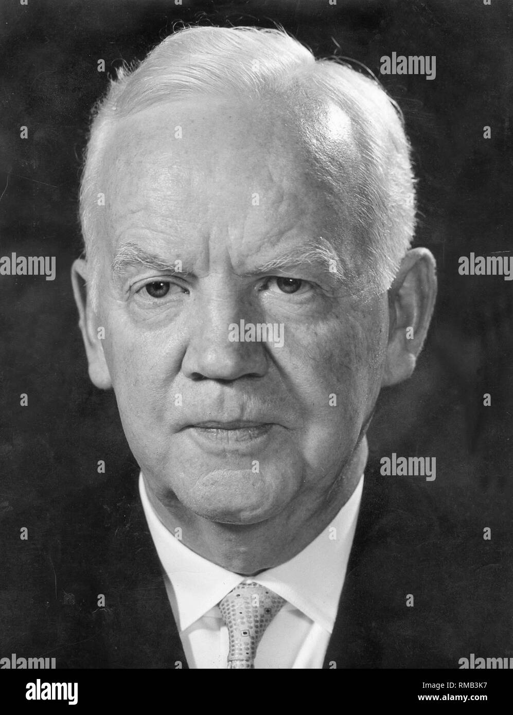 Portrait von Heinrich Luebke, Bundespräsident. Stockfoto