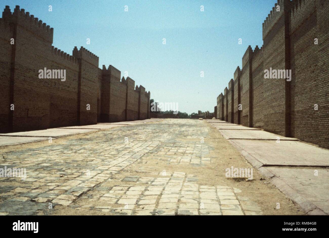 Straße im alten Babylon. Stockfoto