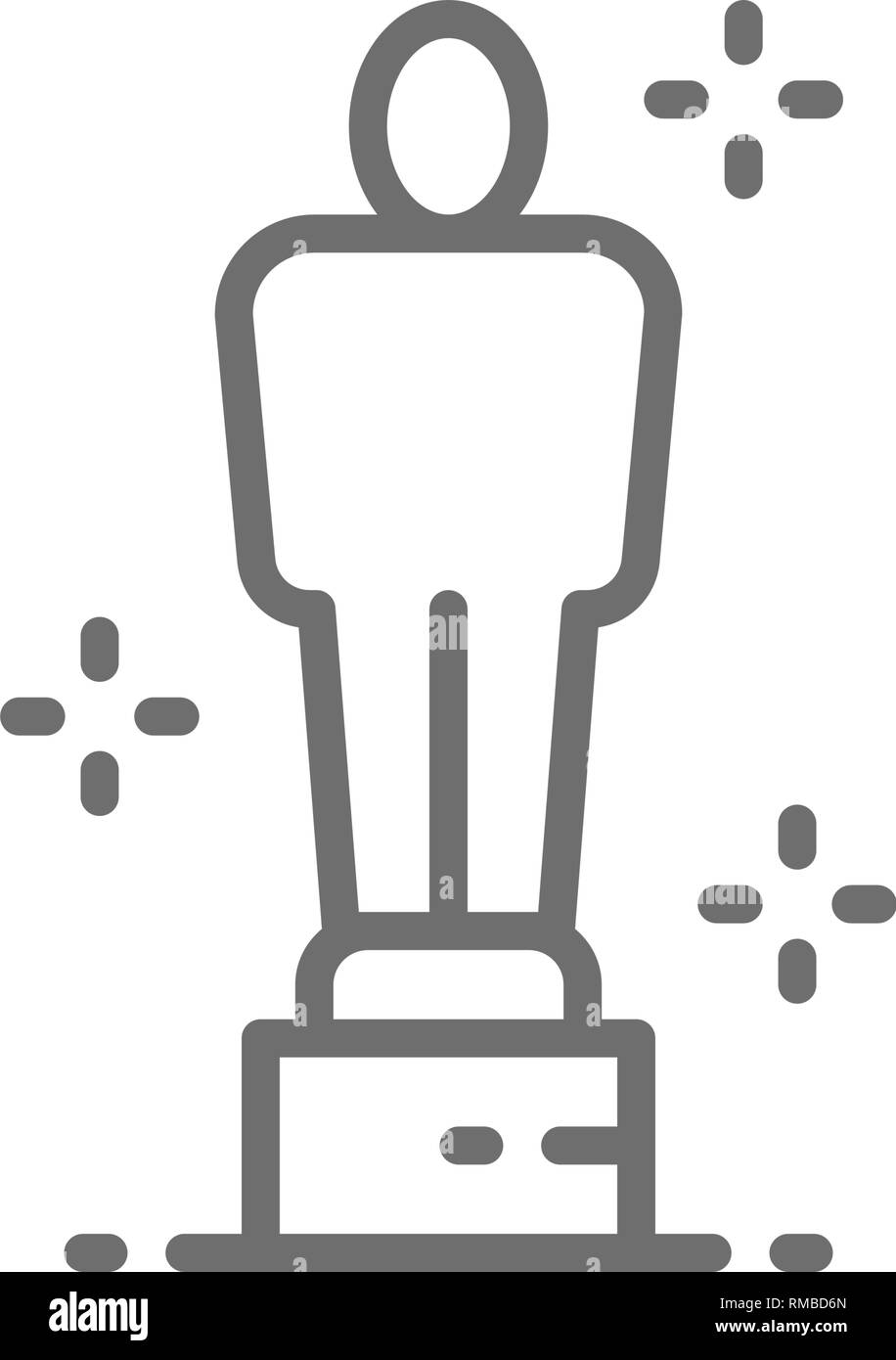 Academy Award, Oscar, Preis, trophäe Symbol Leitung. Stock Vektor