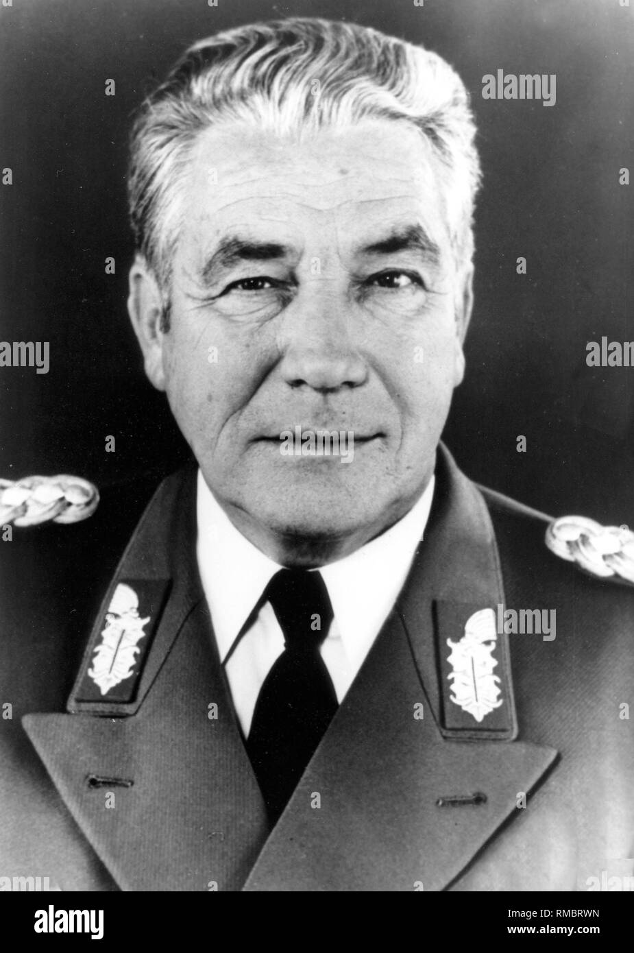 Heinz Hoffmann (28.11.1910 - 02.12.1985) Allgemeine Armee und Verteidigungsminister der DDR, die zwischen 1960 - 1985 Minister für Nationale Verteidigung, die zwischen 1973 - 1985 Mitglied des Politbüros des Zentralkomitees der Sozialistischen Einheitspartei (SED). Stockfoto