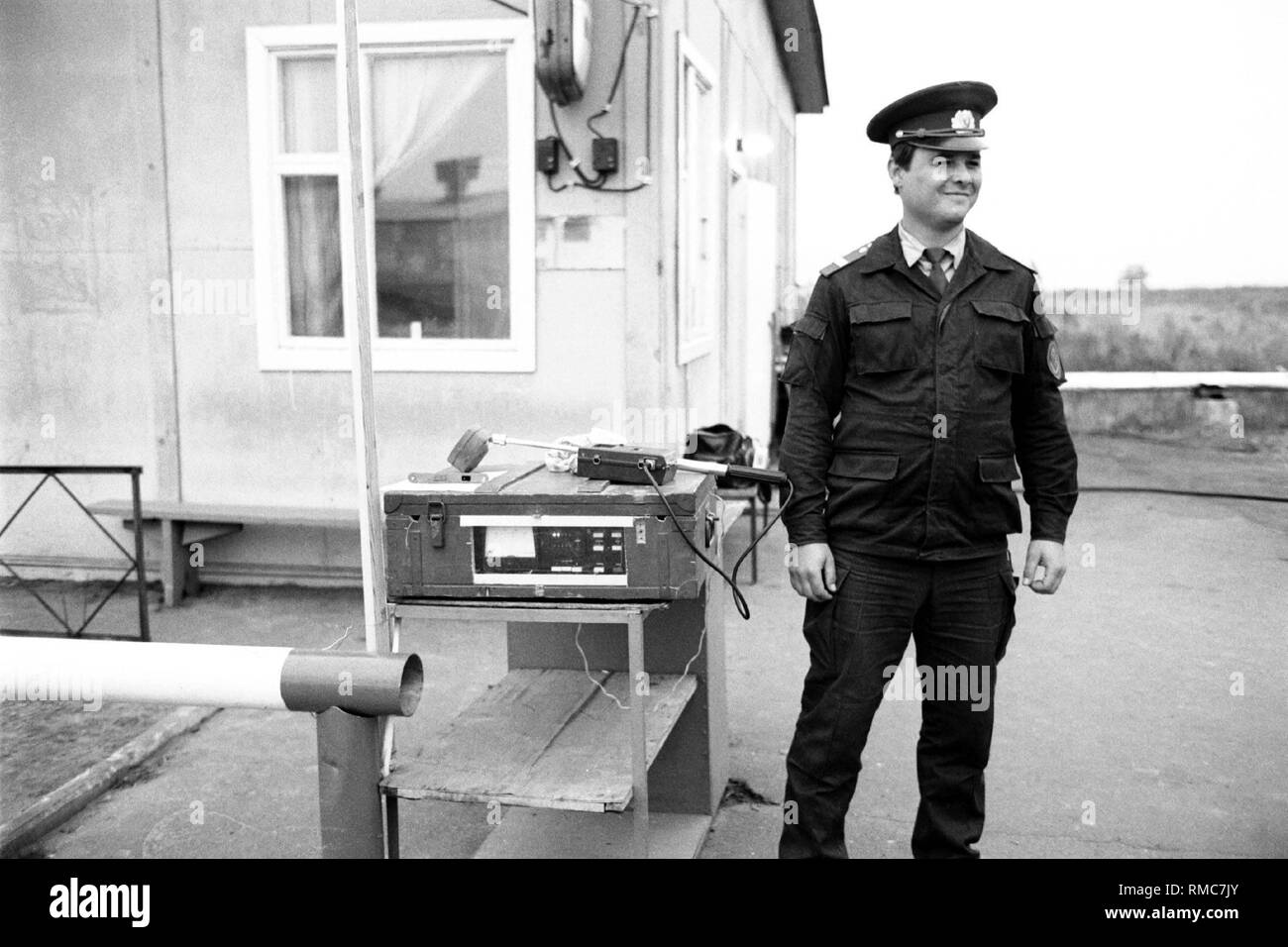 Control Station auf der 30-km-Zone um die Katastrophe von Tschernobyl Reaktor. Stockfoto