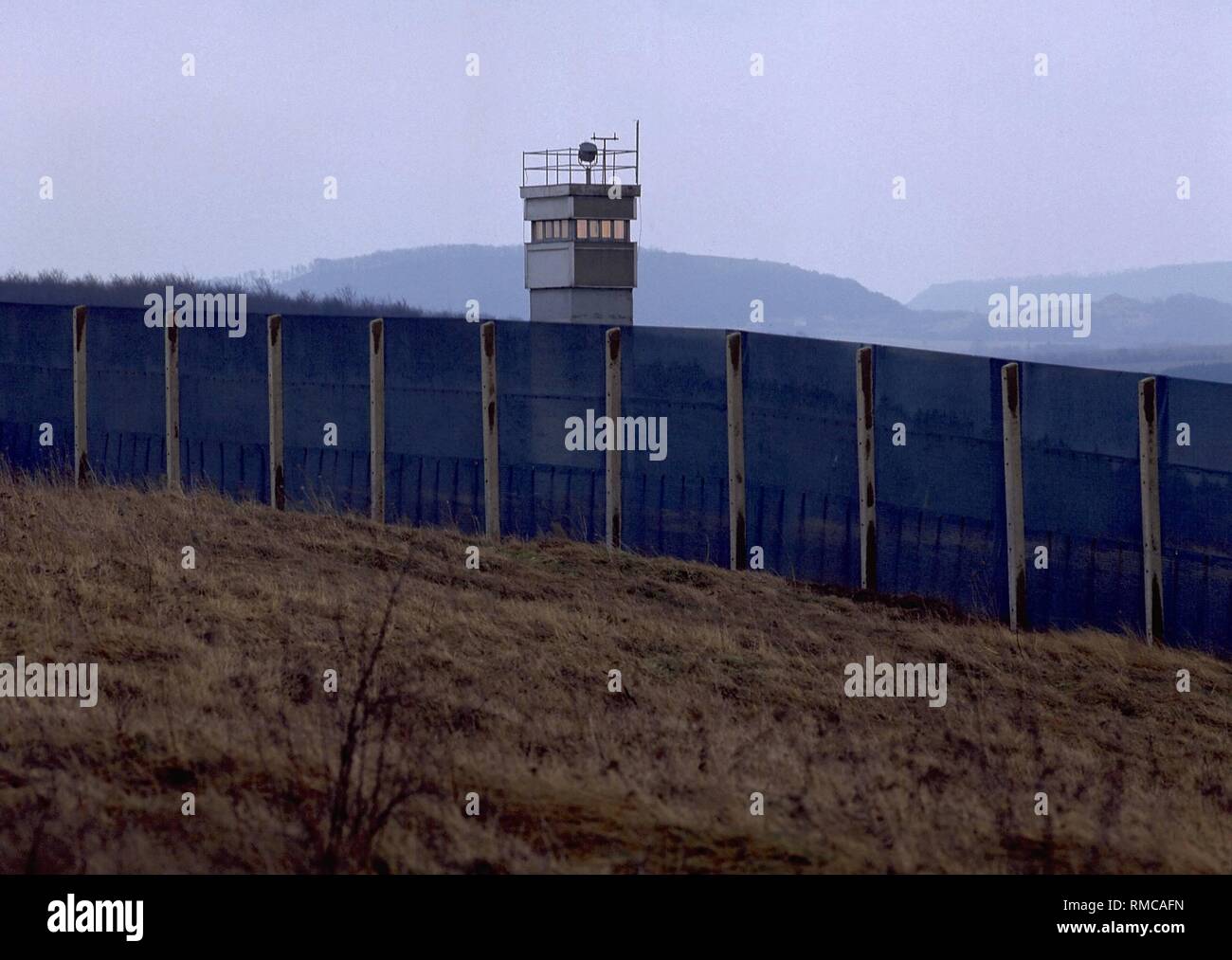 Innerdeutsche Grenze am Rande des Westdeutschen Bezirk Duderstadt-Eichsfeld in Niedersachsen. Stockfoto