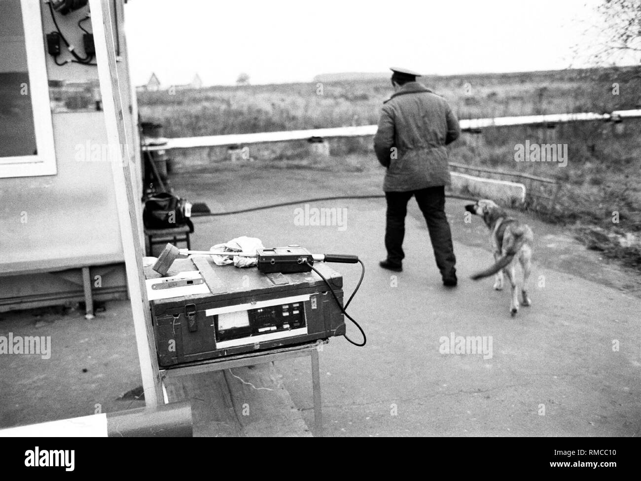 Control Station an der unbewohnbaren 30-km-Zone um die Katastrophe von Tschernobyl Reaktor. Stockfoto