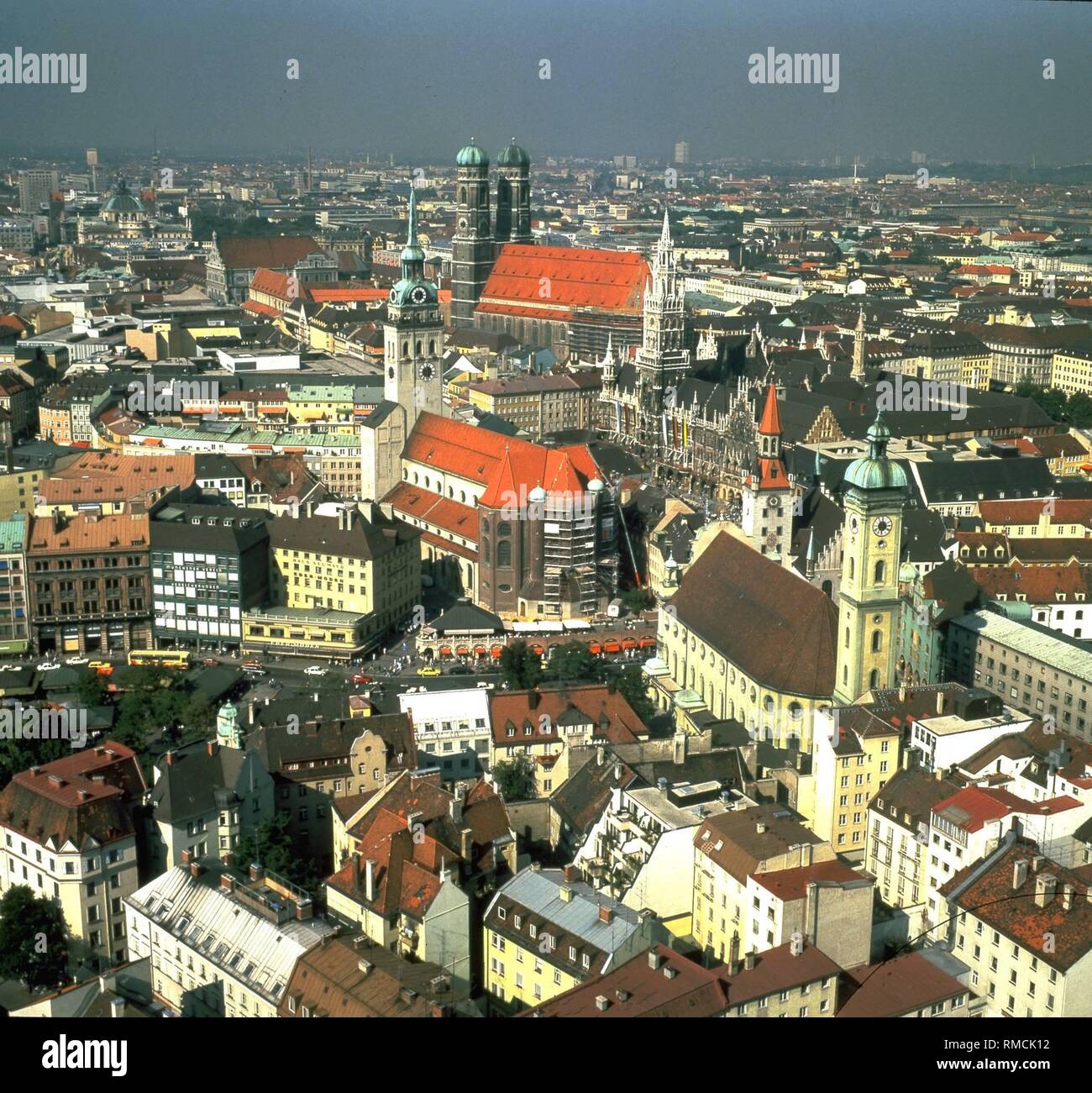Luftaufnahme des Zentrum von München. Stockfoto