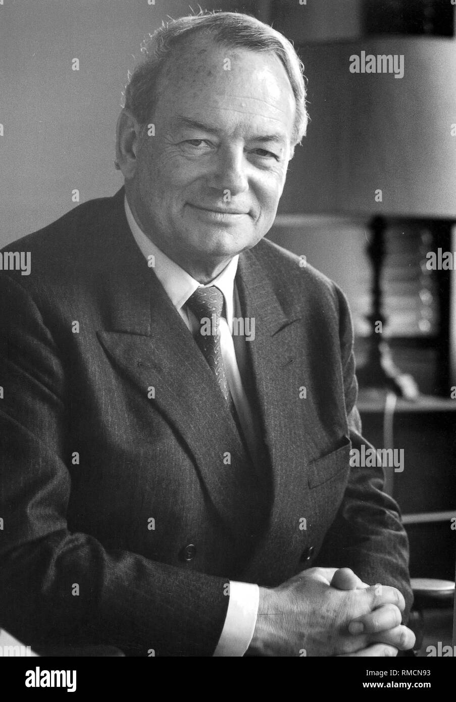 Dieter Spethmann (am 27. März 1926 geboren) Ein deutscher Kaufmann und seit 1973 Vorsitzender des Vorstands der Thyssen AG, Düsseldorf (1986). Stockfoto