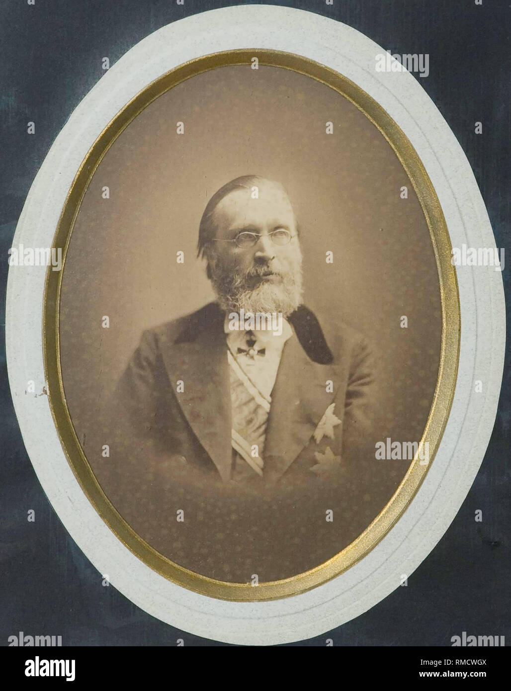 Porträt des Autors Vladimir Rodislavsky (1828-1885). Albumin Photo Stockfoto