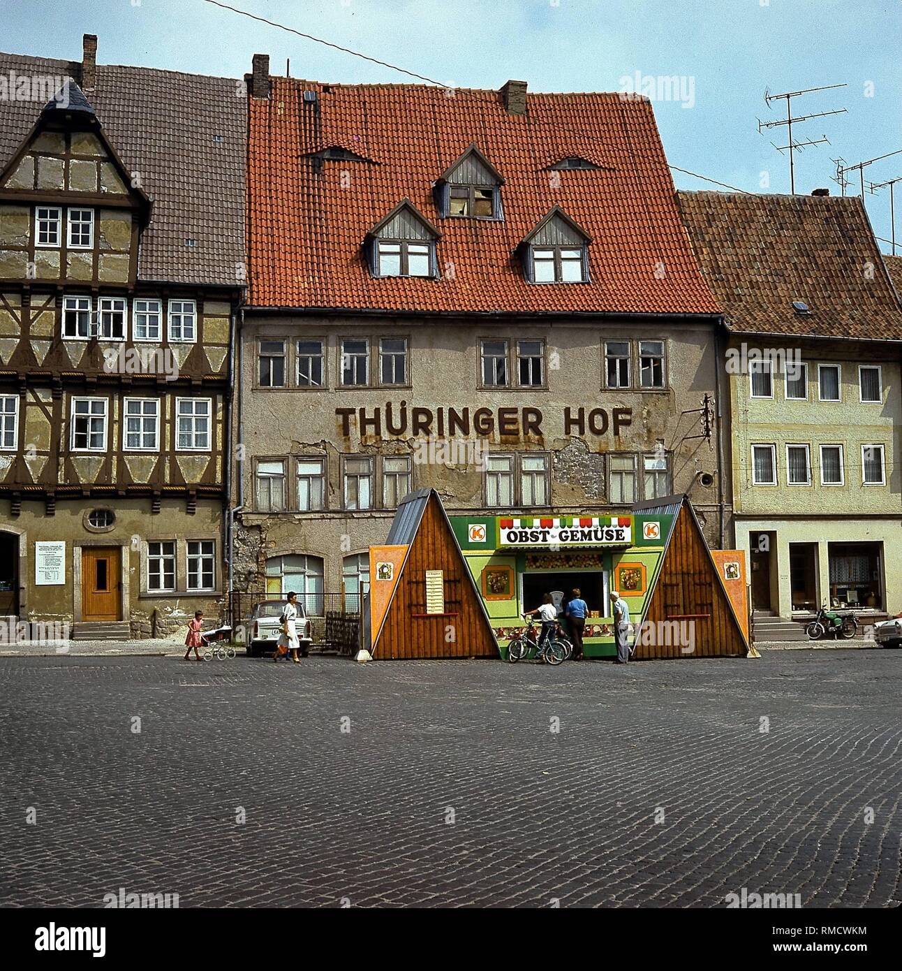 Blick auf das Zentrum von Bad Frankenhausen. Stockfoto