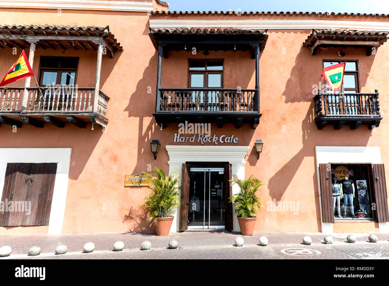 Traditionelle Architektur in Cartagena Kolumbien Südamerika Stockfoto