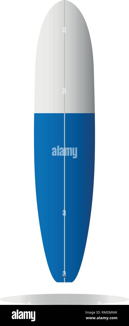 Surfboard Vektor im flachen Stil. Isolierte Abbildung auf weißen Hintergrund. Stock Vektor