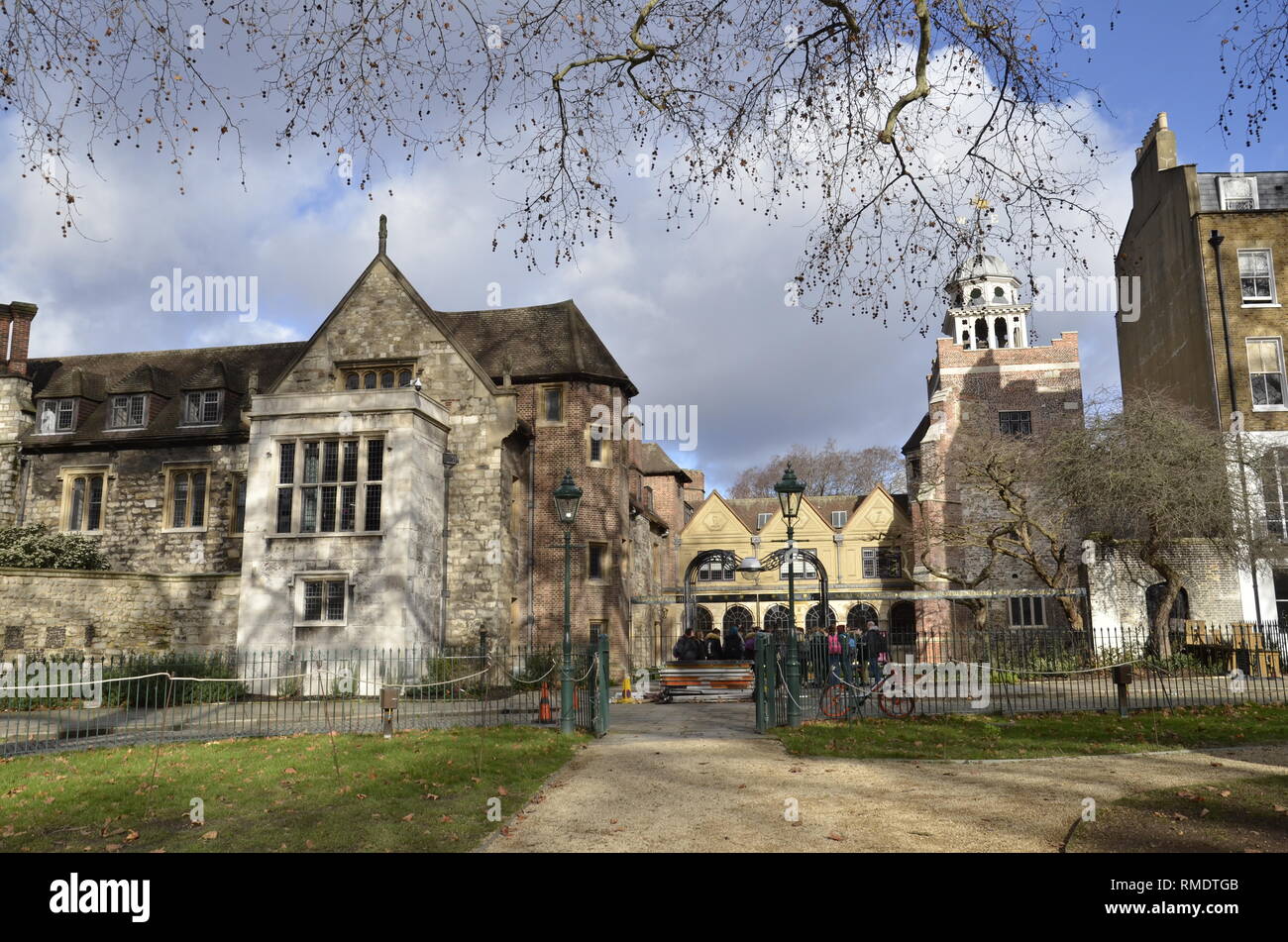Die ehemalige Kartause Schule in der Smithfield Bereich Clerkenwell, London. Es ist jetzt ein Armenhaus für 40 männliche Rentner als Brüder bekannt Stockfoto