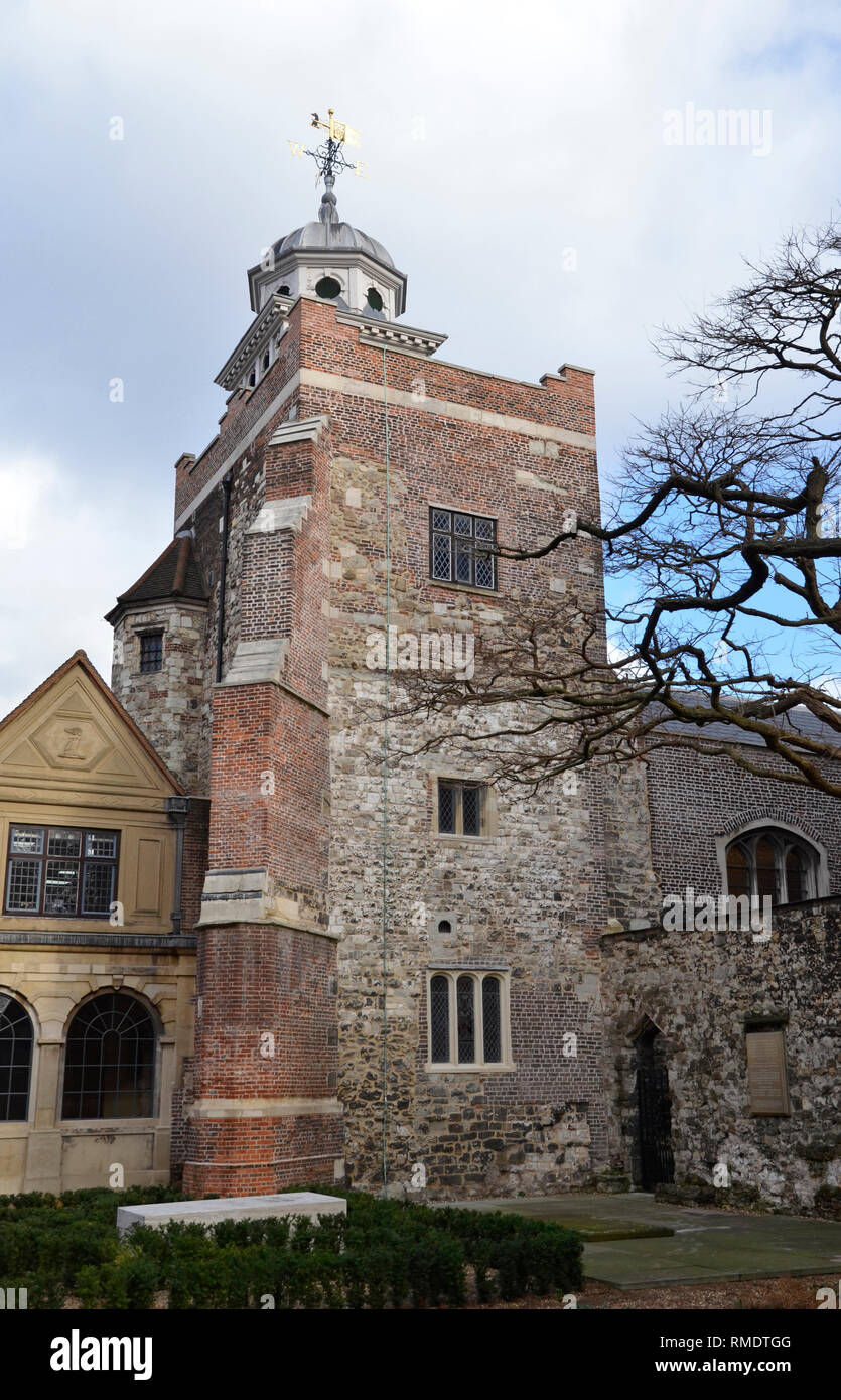 Die ehemalige Kartause Schule in der Smithfield Bereich Clerkenwell, London. Es ist jetzt ein Armenhaus für 40 männliche Rentner als Brüder bekannt Stockfoto