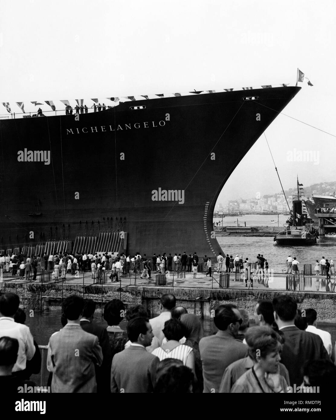 Michelagelo Kreuzfahrtschiff, ansaldo Werft von Sestri Levante, 1963 Stockfoto