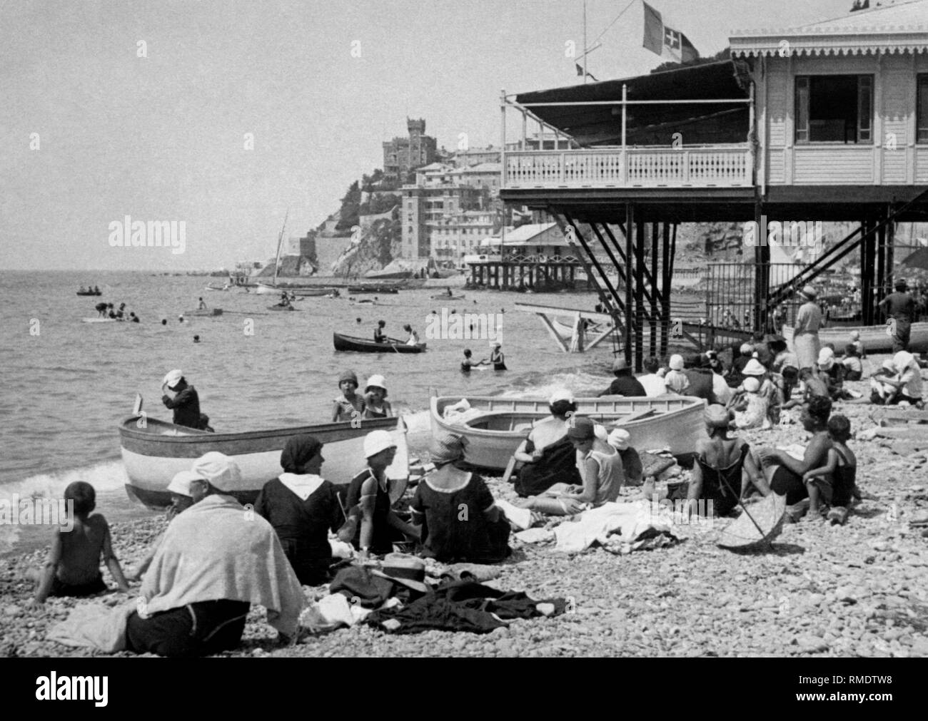 Strand, Genua, Ligurien, Italien, 1910-20 Stockfoto