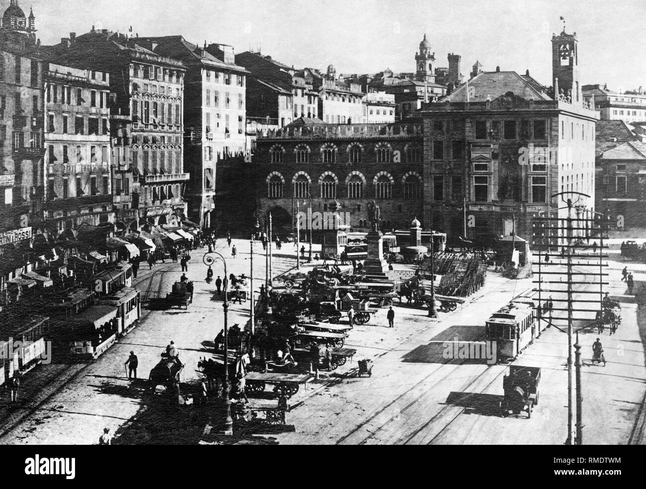 Caricamento Square, Genua, Ligurien, Italien, 1920 Stockfoto