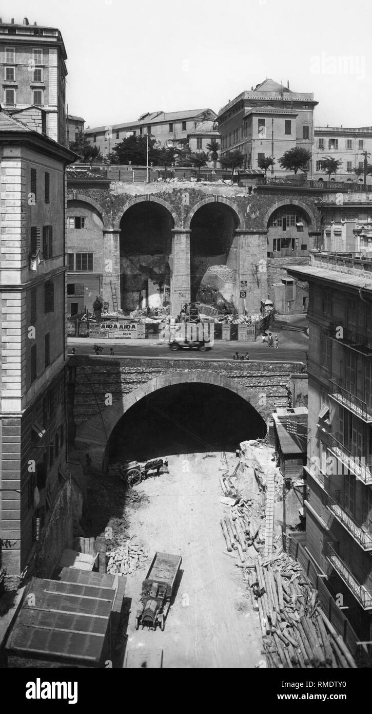 Tunnel, Genua, Ligurien, Italien, 1940 Stockfoto