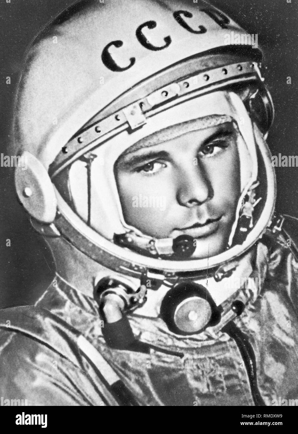 Der Kosmonaut Juri Gagarin (1934-1968), der erste Mensch im Weltraum. Foto Stockfoto