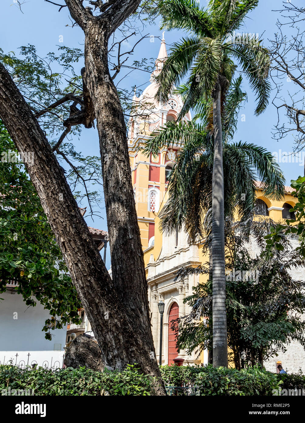 Traditionelle Straßen in Cartagena Kolumbien Südamerika Stockfoto