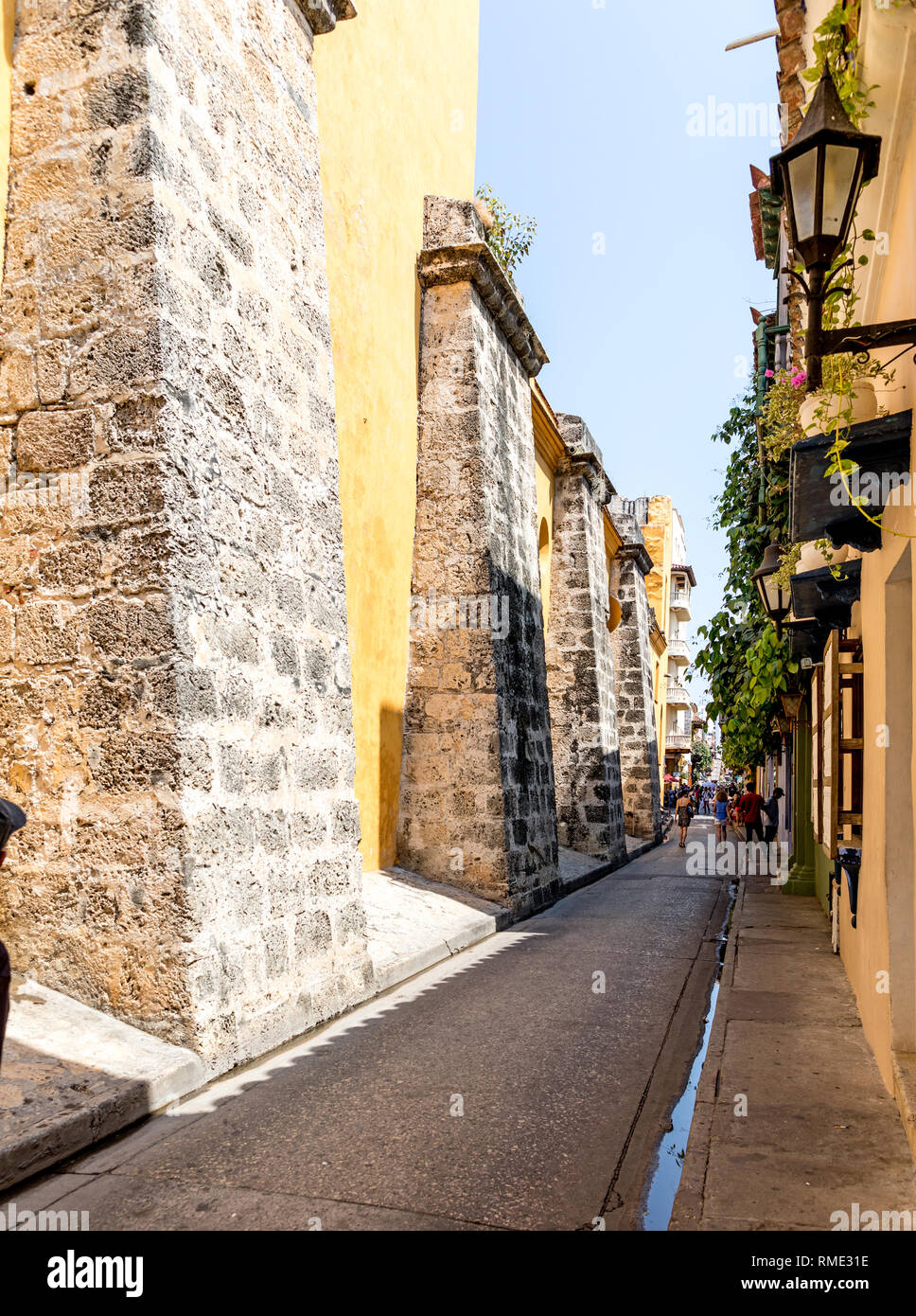 Traditionelle Straßen in Cartagena Kolumbien Südamerika Stockfoto