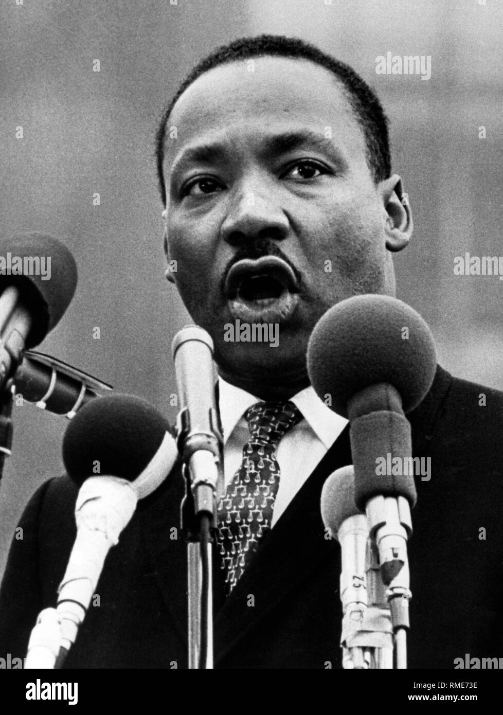 Martin Luther King, amerikanischer Bürgerrechtler. Undatiertes Foto. Stockfoto